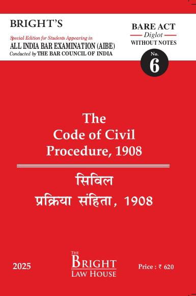 Code of Civil Procedure, 1908 (Diglot) [English/Hindi] Bare Act (Without Notes) For All India Bar Examination